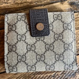 Authentic GUCCI GG Monogram French Flap Wallet 115052-2888